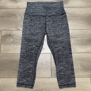 Lululemon‎ Align Crop 21" Twillines Ice Grey Black Leggings Size 6